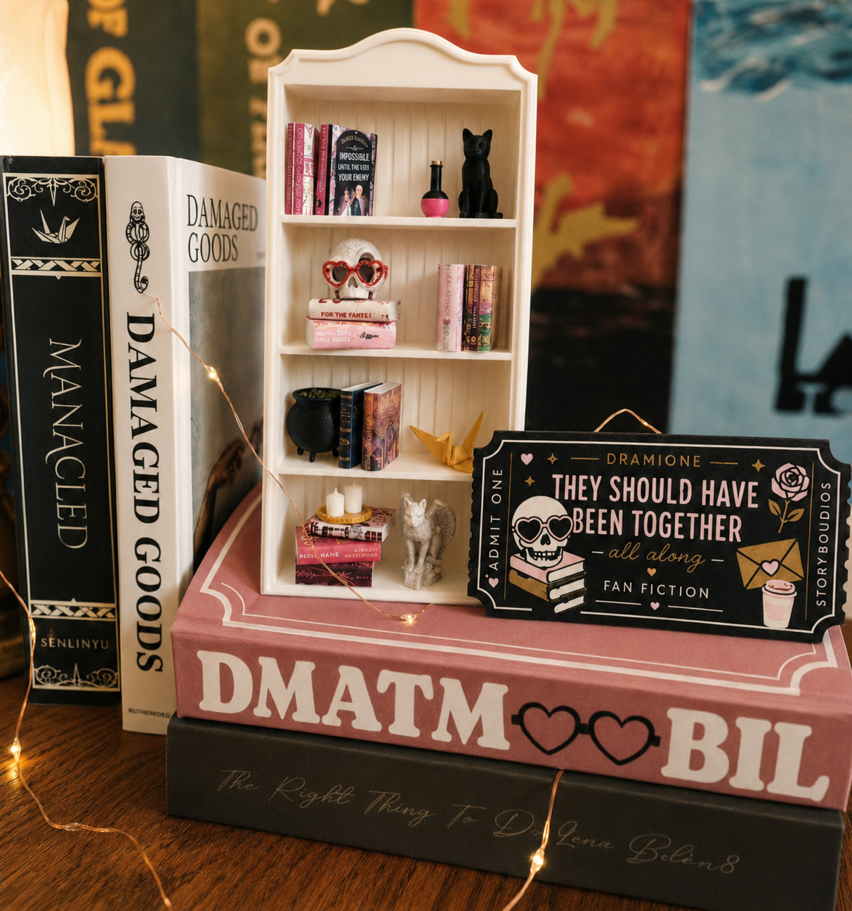 Dramione handmade miniature bookshelf collection