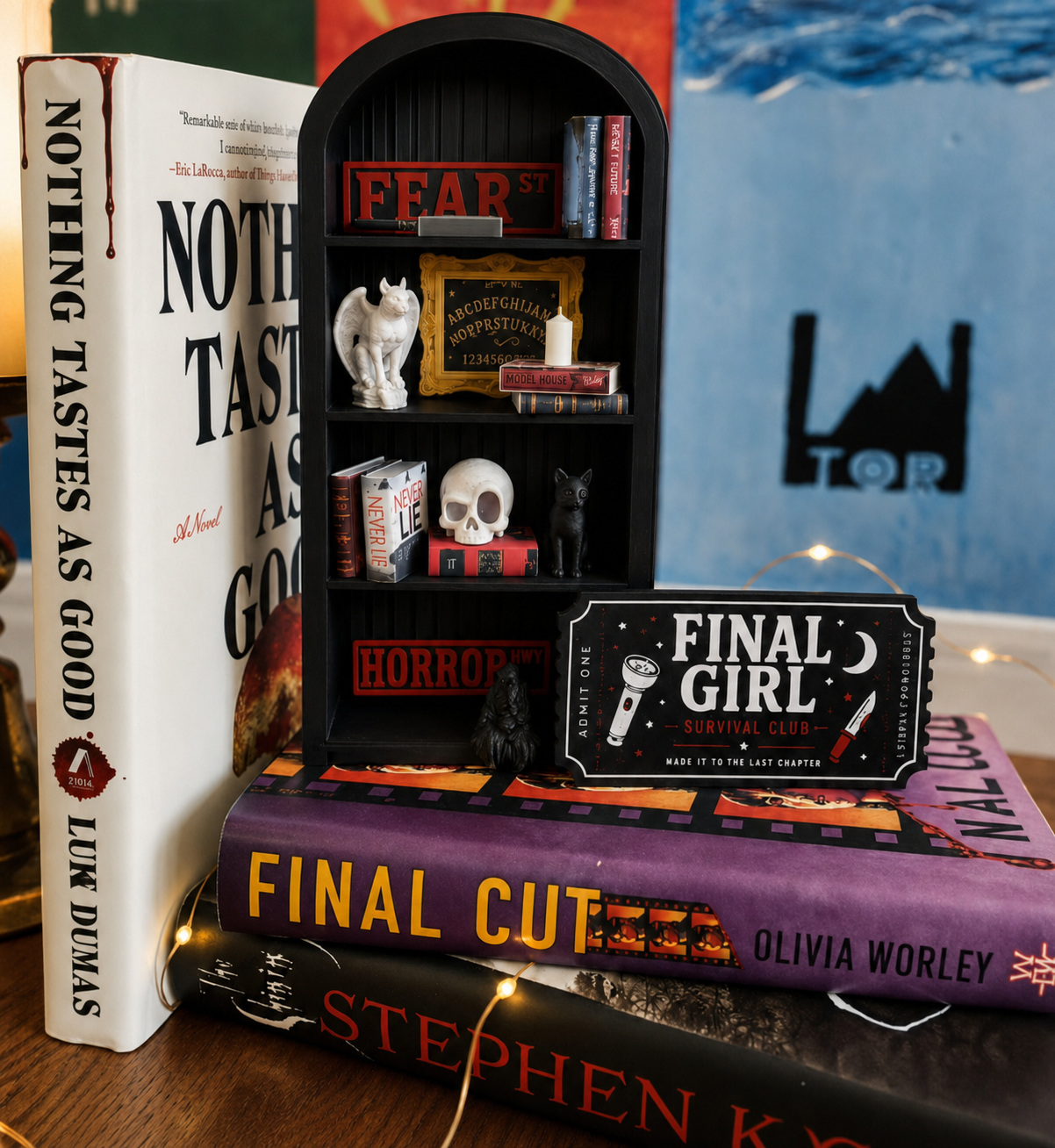 Final Girl handmade miniature bookshelf collection