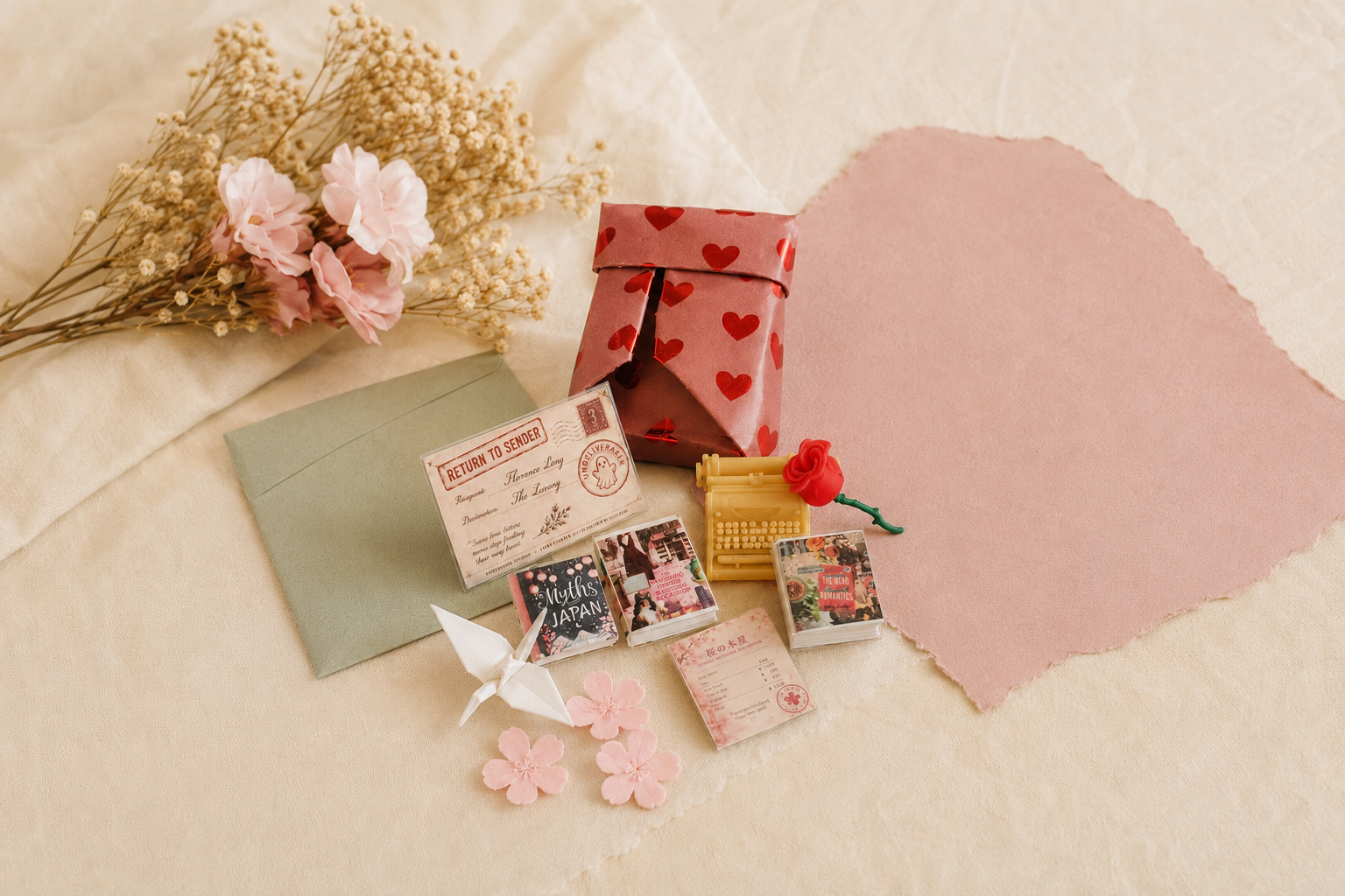 A wrapped Story Starter blind bag with miniature books, themed pieces, and collectible keepsakes